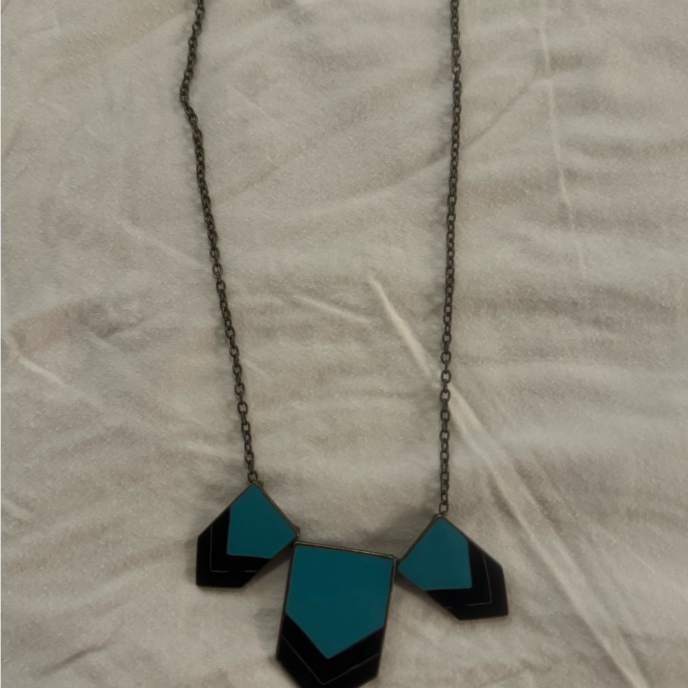Turquoise Geometric Pendant Necklace - Women Jewelry
